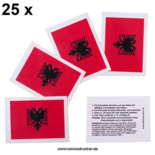 25 x Albanien Fan Tattoo Fahnen – EM2016 Fanartikel – Albania Tattoos (25)
