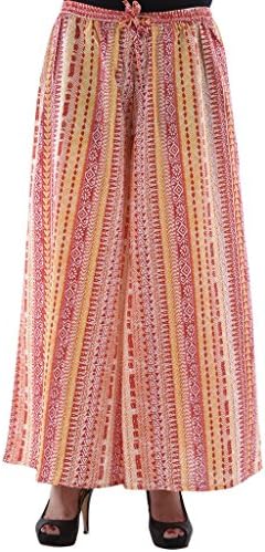 aarr Women's Printed Regular Fit Plazo Free Size Pink