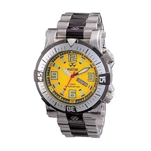 Reactor Men's 55507 Poseidon 1000 meter Dual Rotating Bezel Yellow and Black Dial Watch (Watch)