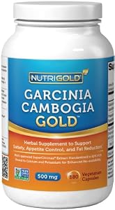 Garcinia Cambogia Extract - 100% Pure Garcinia Cambogia GOLD - 500 mg, 180 Veggie Capsules (Clinically-Proven, Multi-Patented, Water-Soluble SuperCitrimax® 60% HCA Extract for Weight-Loss)