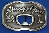 O49 Always Open Bottle Opener Belt Buckle Booze Liquor Beer