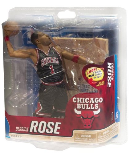 McFarlane Toys NBA Sports Picks Series 20 Action Figure Derrick Rose (Chicago Bulls) Black Uniform Bronze Collector Level Chase
