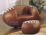Football Shape Swivel Chair with Ottoman Acs005526