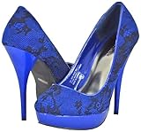 Bertinni Flora-04 Royal Blue Women Platform Pumps, 9