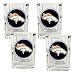 Denver Broncos 4pc 2oz Square Shot Glass Set NFL Football