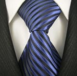 Dark Blue and Black Stripe Mens Designer Silk NeckTie