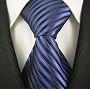 Dark Blue and Black Stripe Mens Designer Silk NeckTie