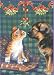 Shpeherd Puppy & Kitten Under the Mistletoe Xmas Cards