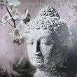 Orchid Buddha Wall Canvas Wall Hanging