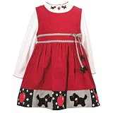 Little Girls Clothes RED SCOTTY APPLE Dress Set RARE EDITIONS Fall Girl 4-6X