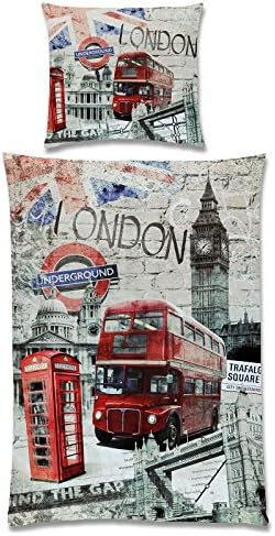 London Graffiti Single/US Twin Duvet Cover &amp; Pillowcase Set