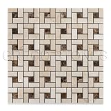 Crema Marfil Small Pinwheel Polished Marble Mosaic Tile