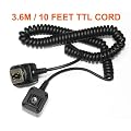 3.6M /10 FEET E-TTL Off-Camera Shoe Cord for Canon DSLR Flash 580EX II 550EX Canon 430EX II Canon 420EX 380EX replaces OC-E3b