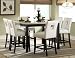 By Homeglance Inc. D158-3270-36+S1W Archstone Collection Marble 7 Piece Set (Table + 3 Pairs of Bar Stool)