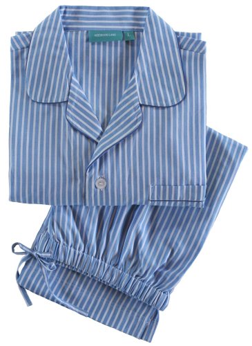 Buy Needham Lane Men’s Blue Stripe Cotton Pajamas