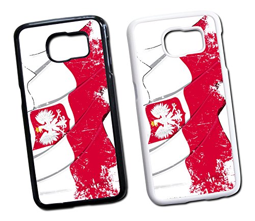 Samsung Galaxy Polen Fahne 2 Hard Tasche Flip Hülle Case Cover Schutz Handy Galaxy S6 Weiss