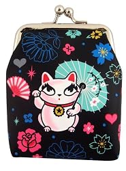 Japanese Cat Maneki Neko and Koi Fish Mini Coin Wallet