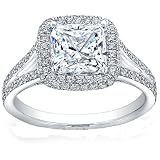 1.50 carat Cushion Cut Split Shank GIA Certified Diamond Engagement Anniversary Ring in 18k Gold Center 0.50 Carat D-E Color VS Clarity