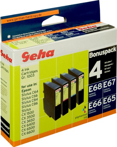 4 Geha Tintenpatronen im Multipack f&uuml;r Epson ersetzt Nr. T0445 farbig + schwarz Preisvergleich