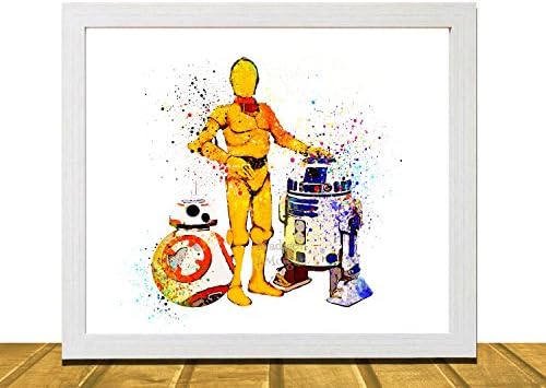 11 X 14 and 8 X 10 Star Wars- BB-8 Inspired Art, Watercolor Disney Poster Unframed