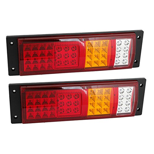 uxcell® Three Color 45 LED Trailer Truck Turn Rear Tail Light Combo Lamp 2 Pcs