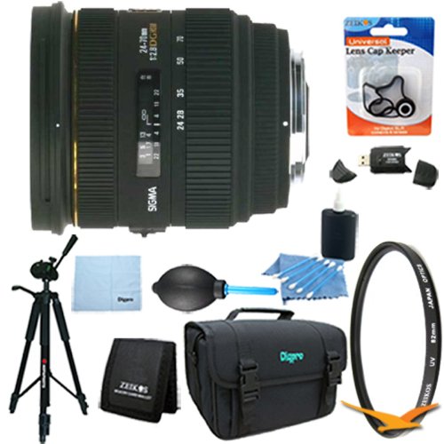 Sigma 24-70mm F2.8 IF EX DG HSM Lens for Canon EOS Lens Kit Bundle