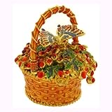 Butterfly Basket Box Swarovski Crystals 24K Gold Jewelry, Trinket or Pill Box FREE SHIP Certificate of Authenticity