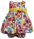 Bonnie Jean Baby/INFANT 12M-24M 2-Piece MULTI BLUE-PURPLE-YELLOW GLITTER FLORAL BUBBLE SKIRT Special Occasion Easter Party Dress