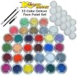 32 Color Deluxe Face Paint Color Set 10 ml with Applicator Kit