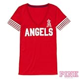 Los Angeles Angels of Anaheim Victoria's Secret PINK&Atilde;&macr;&Acirc;&iquest;&Acirc;&frac12; V-Neck Half Sleeve Tee
