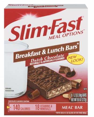 Slim-Fast Meal Options Breakfast and Lunch Bars, Dutch Chocolate, 1.2-Ounce Bars in... by Slim-Fast