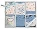 Big Oshi Baby Infants 6 Piece Layette Gift Set, Blue, 0-6 Months