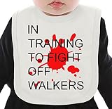 In Training To Fught Off Walkers Slogan ネクタイを有する有機ビブ Medium