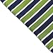 PenSee 100% Silk Woven Navy & Green & Grey Stripe Pocket Square