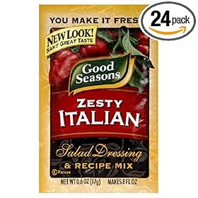 Good Seasons Salad Dressing & Recipe Mix, Zesty Italian, .6-Ounce Packets (Pack of 24)