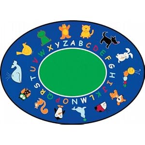 Learning Carpets ABC Animals Rug - Oval Small by 