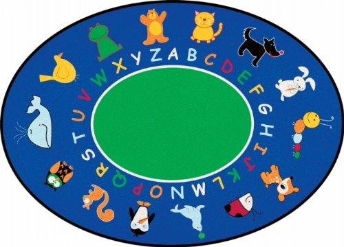 Learning Carpets ABC Animals Rug - Oval Small