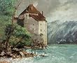 Kunstreproduktion: Gustave Courbet "Ch�teau de Chillon" 71 x 58