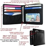 Leather Hybrid World Wallet w/zipper in Tuxedo Black