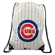 Chicago Cubs White Pinstripe Nylon Drawstring Backpack by Concept One