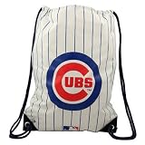 Chicago Cubs White Pinstripe Nylon Drawstring Backpack