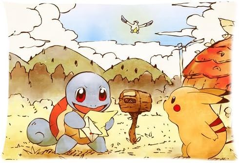 Custom Japanese Anime Cartoon Pokemon Zenigame Rectangular Pillow Case 20x30 Inches Creative Personalized Pillowcase Bedding Pillow Slips