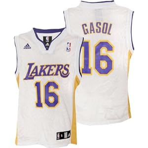 Pau Gasol Youth Jersey: adidas White Replica #16 Los Angeles Lakers Jersey
