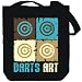 Canvas Tote Bag Black  Darts Art  Sports