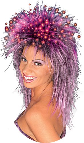 Fiber Optic Purple Wig