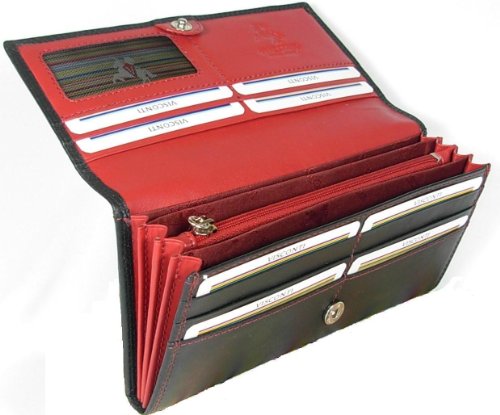Ladies Visconti Colorado black red two tone soft leather purse