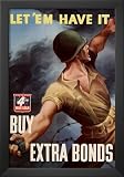 Professionally Framed Let Em Have It Buy Extra Bonds WWII War Propaganda Art Print Poster - 13x19 with Solid Black Wood Frame Professionally Framed Let Em Have It Buy Extra Bonds WWII War Propaganda Art Print Poster - 13x19 with Solid Black Wood Frame