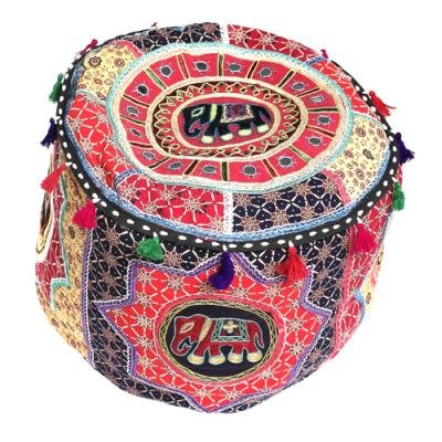 Indian Elephant Pouffe recycled sari material
