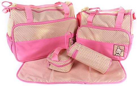New Fashion Multi-Function Baby Diaper Nappy Bag/Mummy Changing Set Handbag (Pink)