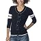 Juniors' Mossimo Supply Co. Varsity Cardigan - Ebony w/ White